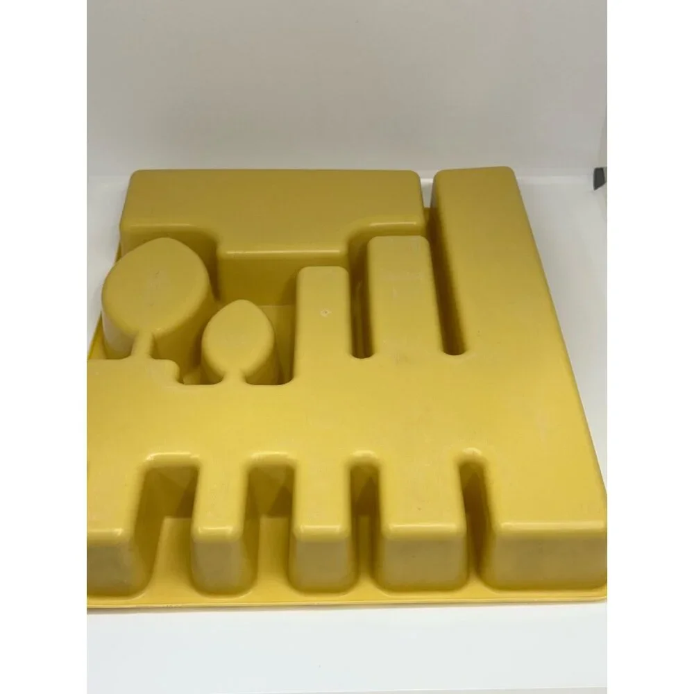 VTG Rubbermaid Harvest Gold Cutlery Tray Large Silverware Drawer Organizer 70s‎